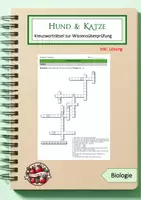 Vorschau - Arbeitsblätter - Kreuzworträtsel zum Thema Hunde und Katzen - Deckblatt
