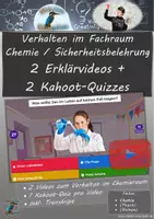 Vorschau - Experimente - Verhalten im Fachraum Chemie / Sicherheitsbelehrung: 2 Erklärvideos + 2 Kahoot-Quizzes #Silvesterknaller24 - Deckblatt