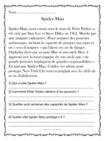Aperçu - Feuilles d'exercices - Compréhension de lecture - Origines des super-héros (10 textes) - Page 3