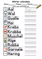 Vorschau - Arbeitsblätter - Tiere im Wasser Wörter und Sätze schreiben DaZ/DaF, deutsch - Seite 3