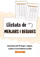 Vista previa - Unidades / Secuencias / Situaciones de Aprendizaje - Llistat de 176 menjars + begudes en català - Portada