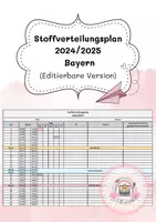 Vorschau - Lehrpläne/Lehrermaterial - Stoffverteilungsplan/Jahresplan für das Schuljahr 2024/2025 Bayern - Deckblatt
