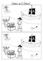 Vorschau - Mal- und Bastelvorlagen - Piratenbild: Fehlersuche & Ausmalbild - Deckblatt