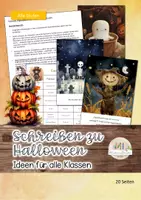 Vorschau - Arbeitsblätter - Schreiben zu Halloween - Deckblatt