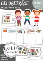 Vorschau - Fördermaterial/Inklusion - Geldbeträge bis 20 - Übungsmaterial - Deckblatt