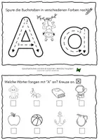 Vorschau - Arbeitsblätter - Heftchen Buchstaben von Aa bis Gg - Seite 1