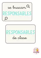 Vista previa - Refuerzo / NEE / Materiales de apoyo - RESPONSABLES DEL AULA PANEL DECORATIVO - página 2
