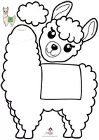 Vorschau - Mal- und Bastelvorlagen - Lama & Alpaka Fensterbild: Bastelvorlage für Kunstunterricht Klasse 1-4 (Sommer basteln / Kakteen-Deko / Klappkarte / Themenwand) - Seite 2