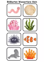 Vorschau - Arbeitsblätter - kleine Bildkarten Tiere im Wasser - DaZ/DaF, Deutsch (Grundschule) - Seite 3