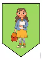 Vorschau - Mal- und Bastelvorlagen - Endlich Schulkind Wimpelkette - Seite 1