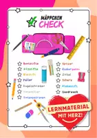 Vorschau - Arbeitsblätter - Mäppchen Check meine Schulsachen Schulstart, Federmäppchen Checkliste Etui Federmappen - Deckblatt