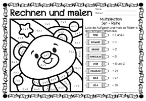 Vorschau - Arbeitsblätter - Rechen-Mal-Blätter - Multiplikation (Winter) - Seite 3