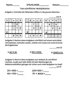 Vorschau - Test - Klassenarbeit : schriftliche Multiplikation - Deckblatt
