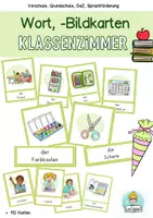 Vorschau - Arbeitsblätter - Materialpaket Wimmelbild und Wort,-Bildkarten Schule, Klassenzimmer - Seite 1