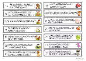 Vorschau - Aufgabenkarten - Freiarbeitskartei - Schlangensätze - Tiere - Seite 3