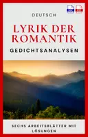 Vorschau - Unterrichtsreihen - Lyrik der Romantik - Gedichtsanalysen - Sechs Arbeitsblätter mit Lösungen - Deckblatt