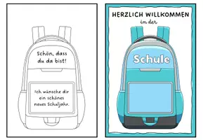 Vorschau - Mal- und Bastelvorlagen - Klappkarte "Willkommen (zurück) in der Schule" Schulanfang - Seite 2