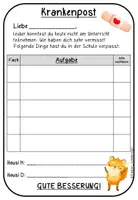 Vorschau - Merkblätter - Krankenpost für deine Fuchsklasse - Deckblatt