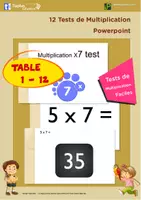 Aperçu - Apprentissages en autonomie - Tests Multiplication Faciles PowerPoint - Tables 1 à 12 - Page de couverture
