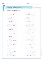 Aperçu - Feuilles d'exercices - Exercices Multiplication 1-12 - 60 Fiches PDF - Page 1