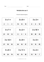 Aperçu - Feuilles d'exercices - 22 Fiches Multiplication PDF - Tests et Quiz - Page 2