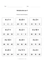 Aperçu - Feuilles d'exercices - 22 Fiches Multiplication PDF - Tests et Quiz - Page 3