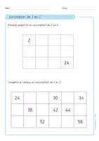 Aperçu - Feuilles d'exercices - Apprendre la Table de 2 - Cartes, Fiches et PowerPoints - Page 1