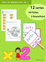 Aperçu - Feuilles d'exercices - Apprendre la Table de 2 - Cartes, Fiches et PowerPoints - Page de couverture