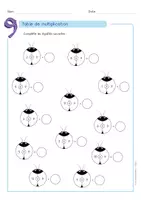 Aperçu - Feuilles d'exercices - Apprendre la Table de 9 - Cartes, Fiches et PowerPoints - Page 2