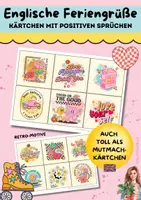 Vorschau - Mal- und Bastelvorlagen - Retro Self Love Kärtchen mit Sprüchen auf Englisch - Deckblatt