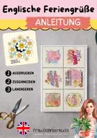 Vorschau - Mal- und Bastelvorlagen - Retro Self Love Kärtchen mit Sprüchen auf Englisch - Seite 1