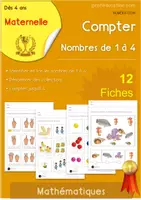 Aperçu - Feuilles d'exercices - 12 Fiches pour Apprendre à Compter de 1 à 4 en Maternelle - Page de couverture