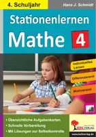 Vorschau - Arbeitsblätter - Stationenlernen Mathe Klasse 4 | schriftliche Rechenverfahren, Geometrie, Brüche, Größen, Differenzierung | Mathematik Grundschule Klasse 4 Lösungen - Deckblatt