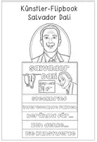 Vorschau - Arbeitsblätter - Salvador Dali - Künstler - Flipbook einen Steckbrief erstellen & Kunstbetrachtung - Seite 1