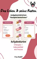 Vorschau - Spiele - Karten Rezepte berechnen - Das Leben & seine Kosten - Proportionalität - Deckblatt