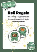 Vorschau - Mal- und Bastelvorlagen - Reli Regeln - Motivationsorden - Deckblatt