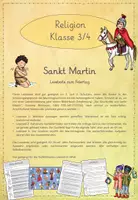 Vorschau - Arbeitsblätter - Leseübungen zum sinnentnehmenden Lesen: Sankt Martin (Klasse 3/4) - Deckblatt