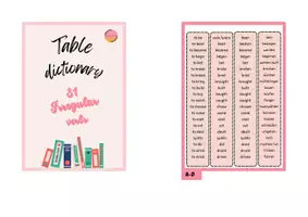 Vorschau - Arbeitsblätter - Table Dictionary - Irregular verbs - Wörterbuch - Seite 2
