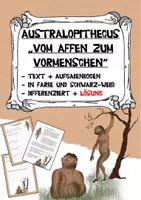 Vorschau - Arbeitsblätter - Steinzeit: Vom Affen zum Vormenschen - der Australopithecus - Deckblatt
