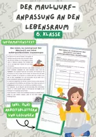 Vorschau - Arbeitsblätter - Der Maulwurf- Anpassung an den Lebensraum, Biologie, 6. Klasse | Unterrichtsreihe "Tierische Anpassungen" - Deckblatt