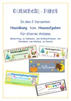 Vorschau - Anderer Materialtyp - Hausaufgaben Gutscheine - Paket - Deckblatt