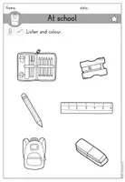 Vorschau - Arbeitsblätter - School things at school - Arbeitsblatt Hörverstehen differenziert- Englisch - Seite 2