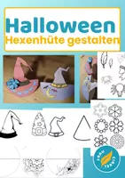 Vorschau - Mal- und Bastelvorlagen - Hexenhüte gestalten Halloween - Deckblatt