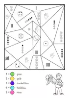 Vorschau - Arbeitsblätter - Zählen und Malen: Anzahlen bestimmen - erste Zahlen / Mengen 1-5 - Seite 2