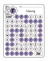 Vorschau - Arbeitsblätter - Buchstabenlabyrinth / Suchsel Buchstabe "F" inkl. Lösung - Seite 2
