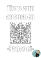 Vorschau - Mal- und Bastelvorlagen - Ausmalbild Papagei - Deckblatt