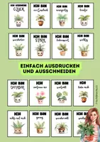 Vorschau - Mal- und Bastelvorlagen - Affirmationskarten mit positiven Sprüchen + Kawaii Pflanzen - Seite 2