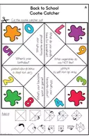 Aperçu - Feuilles d'exercices - Back to School - Cootie Catcher - Page 1