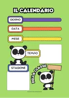 anteprima - Materiale di supporto/inclusione - IL CALENDARIO DELLA CLASSE PANDA - due formati - Pagina 1