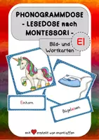 Vorschau - Arbeitsblätter - Lesedose nach Montessori zum Phonogramm EI - Wortkarten/Bildkarten - Deckblatt